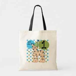 Bolso De Tela Camisetas y regalos del primer cumpleaños del tigr