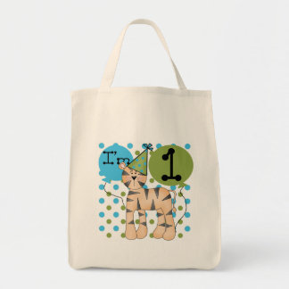 Bolso De Tela Camisetas y regalos del primer cumpleaños del tigr