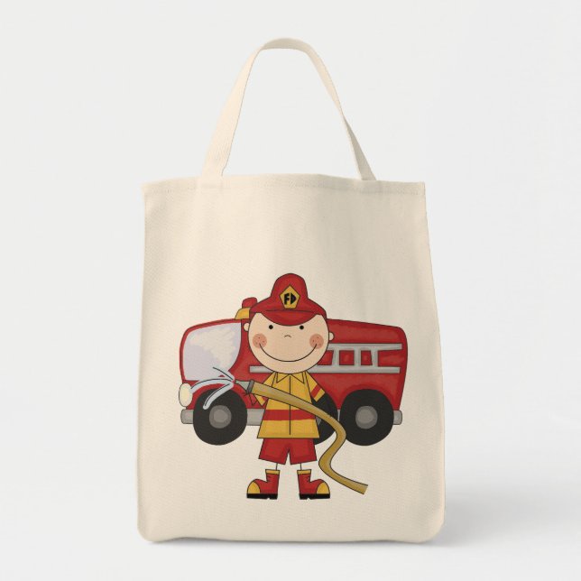 Bolso De Tela Camisetas y regalos masculinos del bombero (Frente)