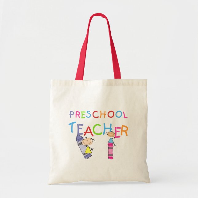Bolso De Tela Camisetas y regalos preescolares del profesor de (Frente)