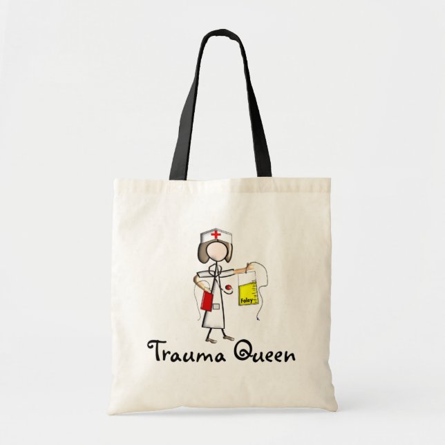 Bolso De Tela Camisetas y regalos reina del trauma" de la (Frente)