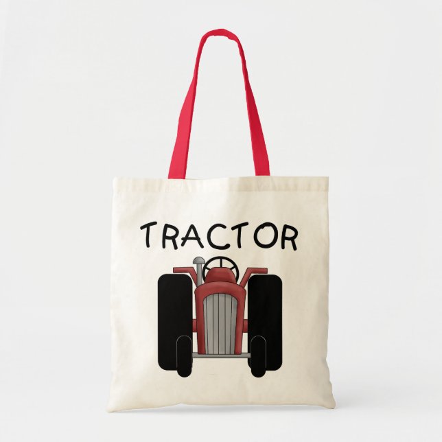 Bolso De Tela Camisetas y regalos rojos del TRACTOR (Frente)