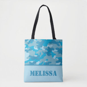 Bolso De Tela Camo azul (camuflaje) el   personalizado
