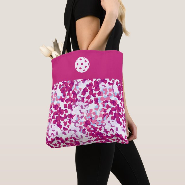 Bolso De Tela Camo rosa tote (Detalle)