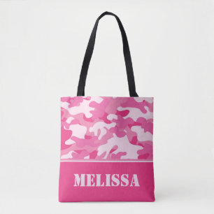 Bolso De Tela Camo rosado (camuflaje) el personalizado