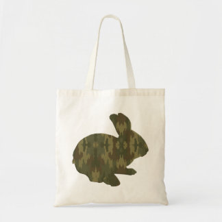 Bolso De Tela Camouflage Silhouette Easter Bunny Tote Bag