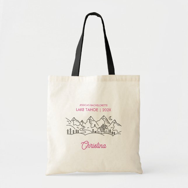 Bolso De Tela Campamento Bachelorette Party Novia Moderna (Frente)