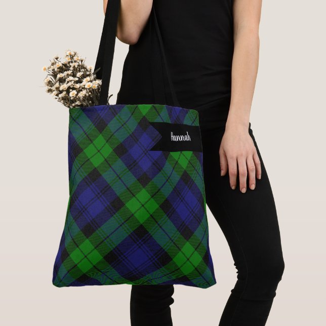 Bolso De Tela Campbell Clan Tartan Plaid Black Watch (Detalle)