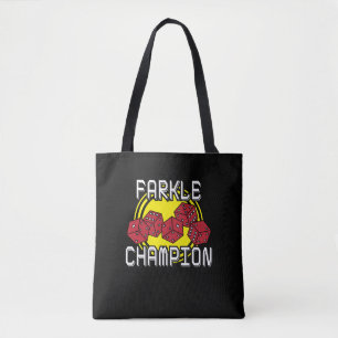 Bolso De Tela Campeón de Farkle - dado divertido que dice, jueg