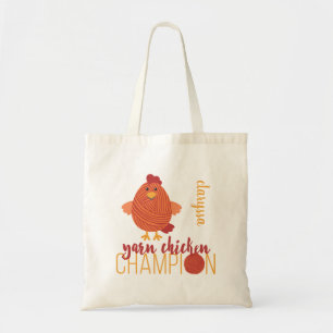 Bolso De Tela Campeón de pollo de Yarn Rojo