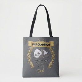 Bolso De Tela Campeón de Sueño de Panda Divertido Personalizable