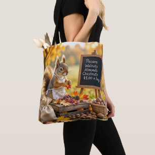 Bolso De Tela Campesina de otoño con ardilla