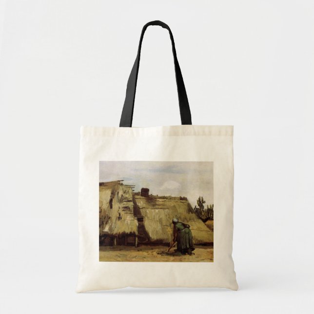 Bolso De Tela Campesina excavando una cabaña de Vincent van Gogh (Frente)