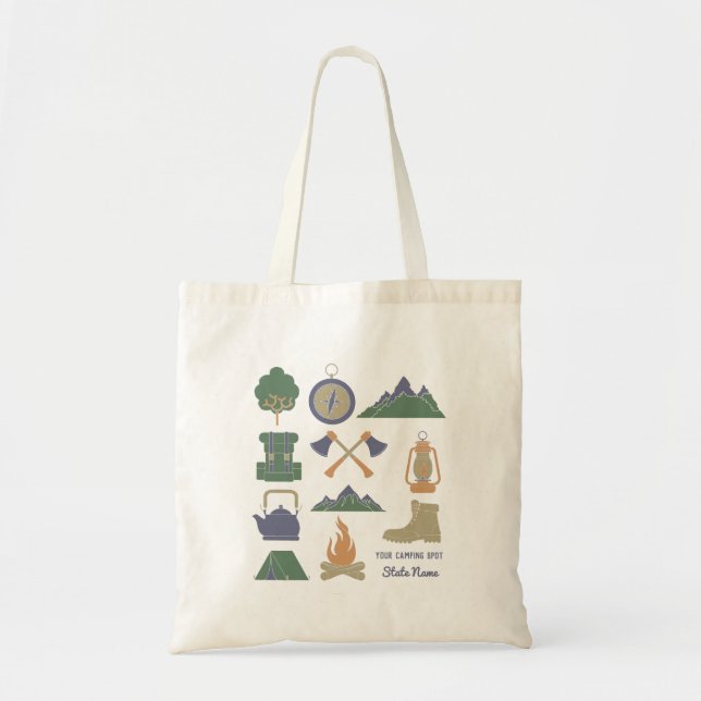 Bolso De Tela Camping Collage Camping Campers para personalizado (Frente)