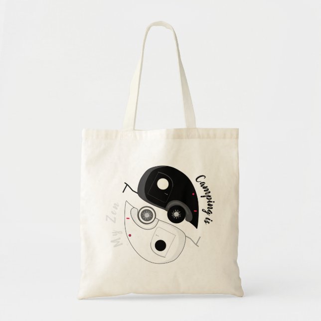 Bolso De Tela Camping es mi remolque Zen Yin Yang (Frente)