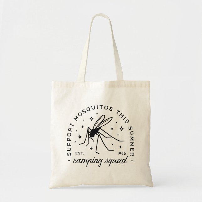 Bolso De Tela Camping group mosquito funny summer camp trip (Frente)
