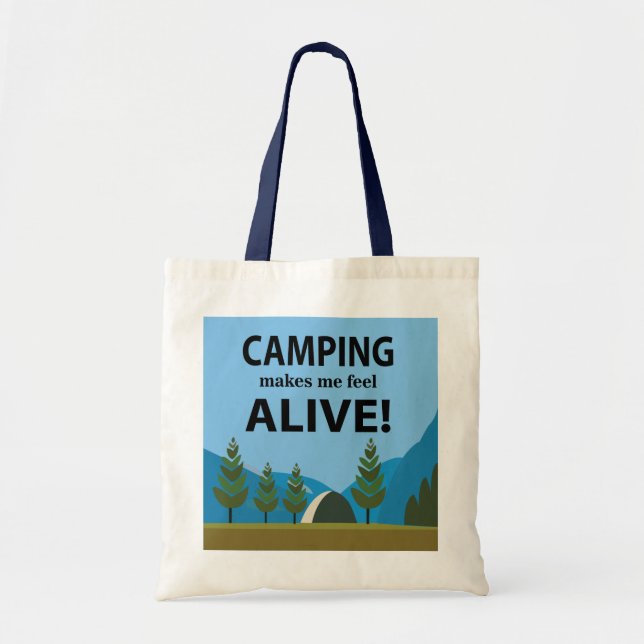 Bolso De Tela Camping Me Hace Sentir Vivo Camping (Frente)