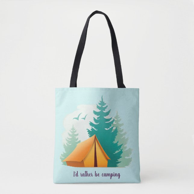 Bolso De Tela Camping Woods Tent Outdoor Design Tote Bag (Anverso)