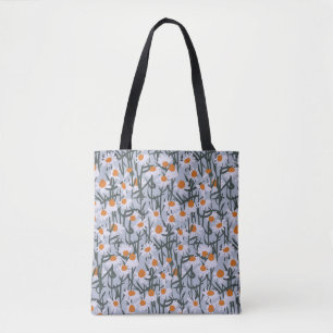 Bolso De Tela Campo Chamomile patrón sin inconvenientes en fondo