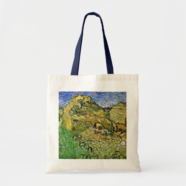 Bolso De Tela Campo con almiares de Vincent van Gogh (Frente)