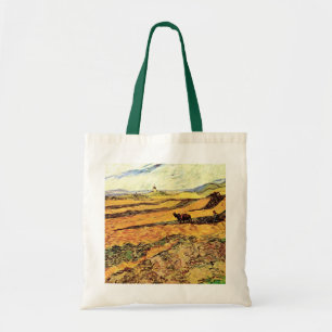 Bolso De Tela Campo con Plowman y Mill por Vincent van Gogh