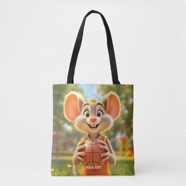 Bolso De Tela Campo de baloncesto Fantasy Mouse (Anverso)