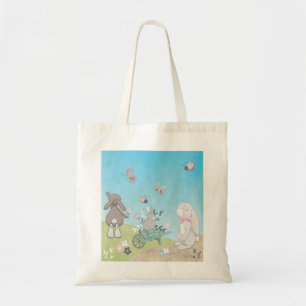 Bolso De Tela Campo de conejillos primaverales