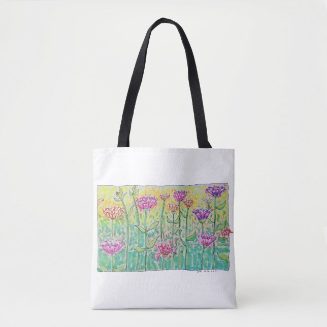 Bolso De Tela Campo de Flores (Anverso)