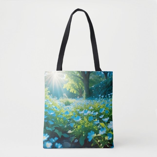 Bolso De Tela Campo de flores de pradera de pradera Temporada de (Anverso)