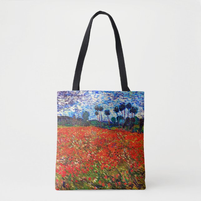 Bolso De Tela Campo de flores rojas, Van Gogh (Anverso)