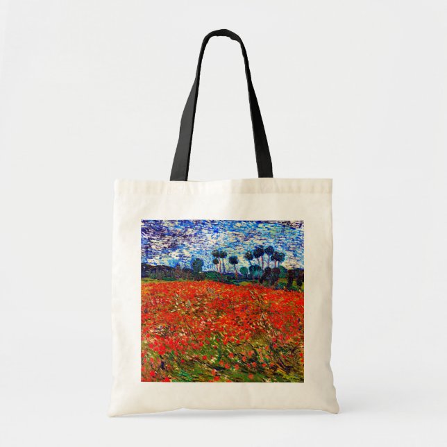 Bolso De Tela Campo de flores rojas, Van Gogh (Frente)