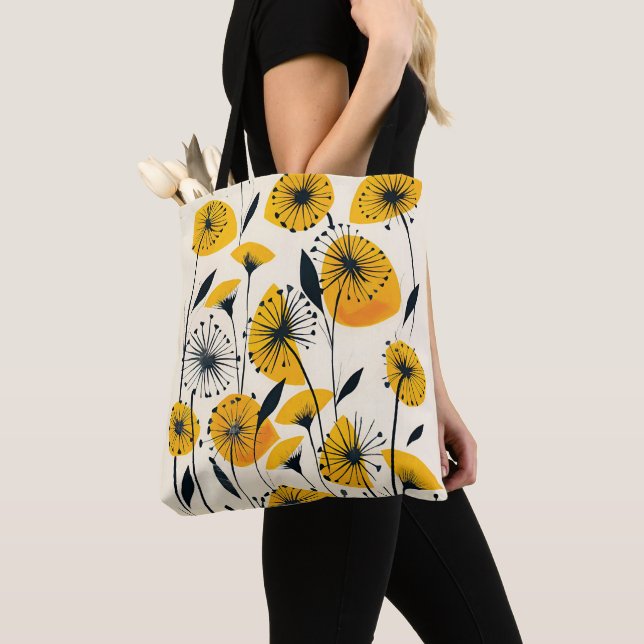 Bolso De Tela Campo de flores silvestres de Dandelion (Detalle)
