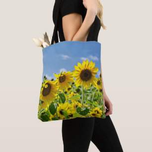 Bolso De Tela Campo de girasol amarillo