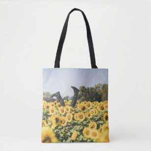 Bolso De Tela Campo de girasol durante el día