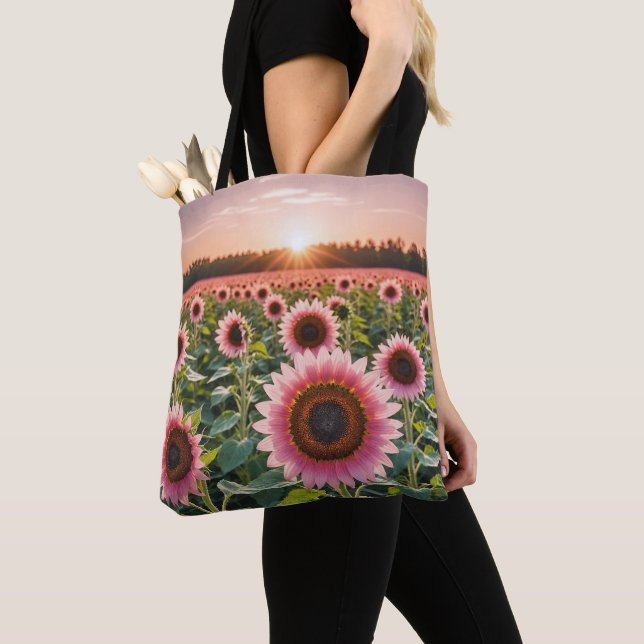 Bolso De Tela Campo de girasol rosa (Detalle)