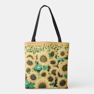 Bolso De Tela Campo de girasoles dorados
