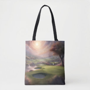 Bolso De Tela Campo de Golf en una Mañana Brumosa