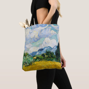 Bolso De Tela Campo de trigo con cipreses de Vincent Van Gogh