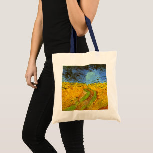 Bolso De Tela Campo de trigo con cuervos por Vincent van Gogh