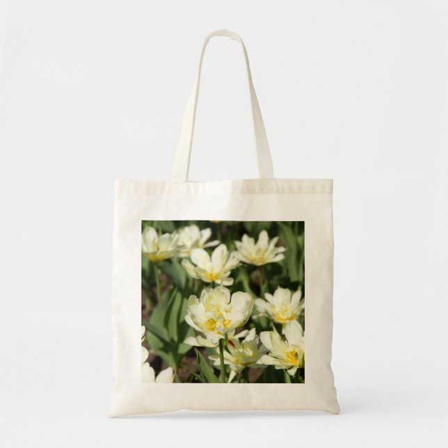 Bolso De Tela Campo de tulipanes blancos Foto (Frente)