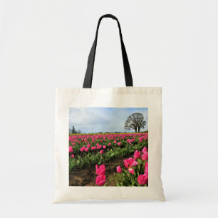 Bolso De Tela Campo de tulipanes rosados, Oregón