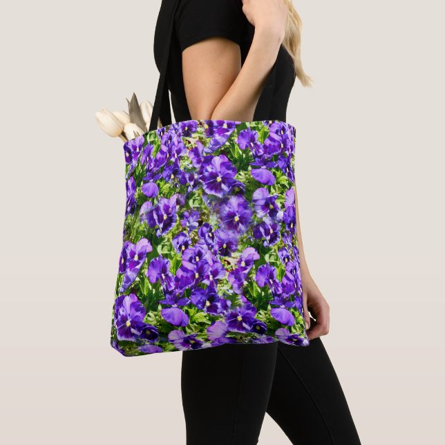 Bolso De Tela Campo Púrpura Pansy, (Detalle)