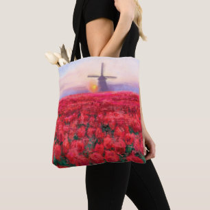 Bolso De Tela Campo Tulips - Paisaje - Primavera en los Países B