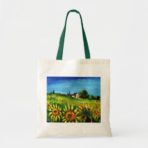 BOLSO DE TELA CAMPO Y GIRASOLES EN TOSCANA -