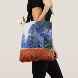 Bolso De Tela Campos de amapola, hermosa pintura de Guy Rosa