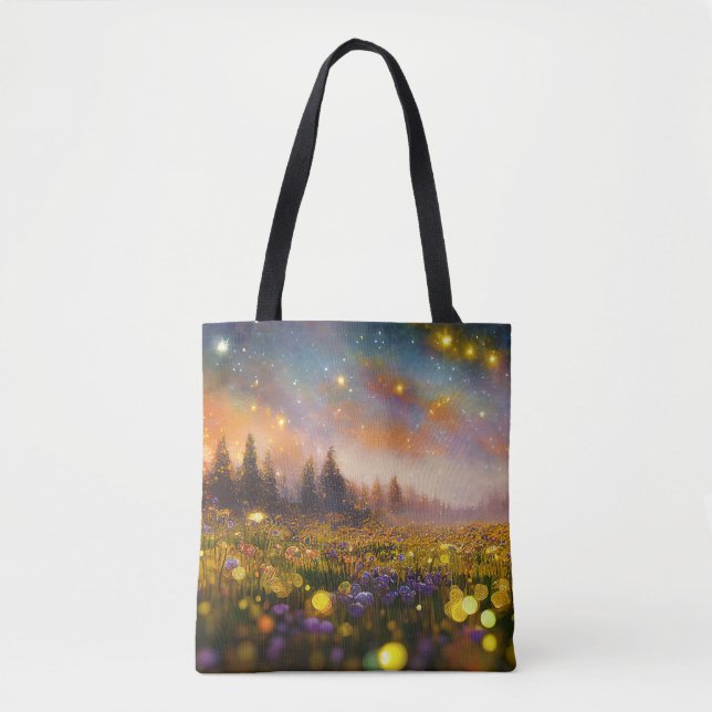 Bolso De Tela Campos de cristal y cielos estrellados (Anverso)