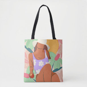 Bolso De Tela Campos de flores y sol