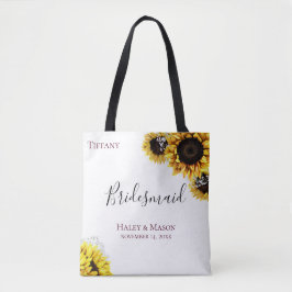 Bolso De Tela Campos de girasol dama de honor personalizada
