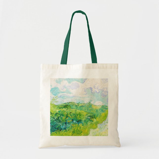 Bolso De Tela Campos de Trigo Verde, Van Gogh (Frente)