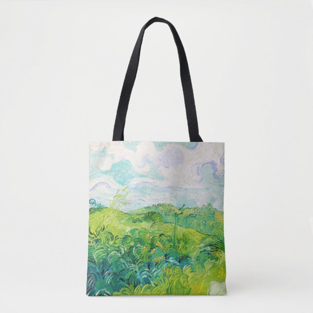 Bolso De Tela Campos de Trigo Verde, Van Gogh (Anverso)